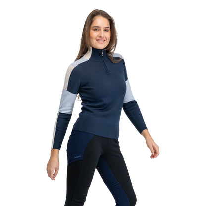 Bergans Lyderhorn Wool Half Zip Women Navy Blue / Light Dusty Blue