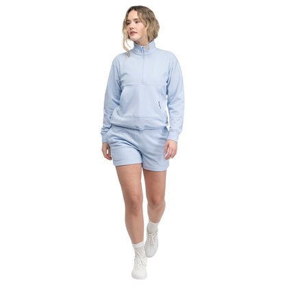 Bergans Midtli Midlayer Cropped Half Zip Women Cool Blue