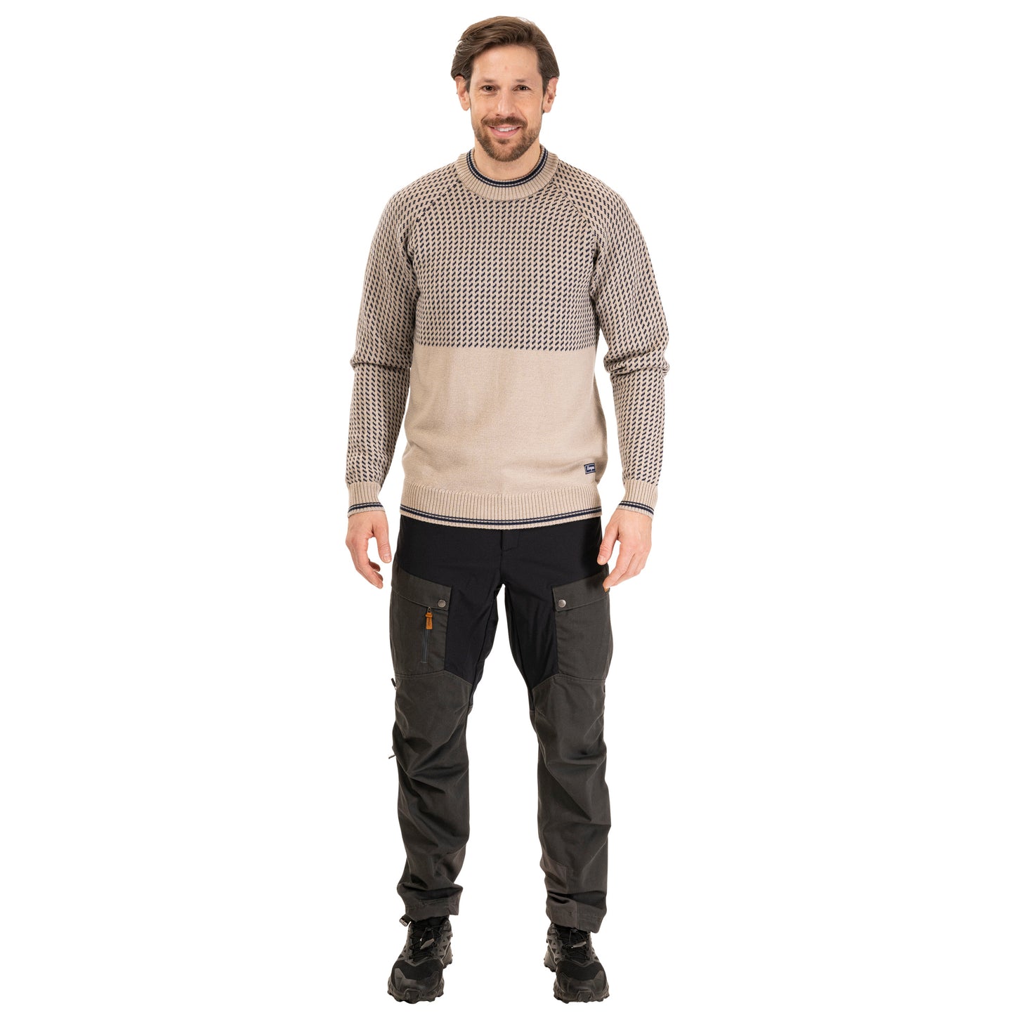 Bergans Alvdal Wool Jumper Men Sandstone / Navy Blue