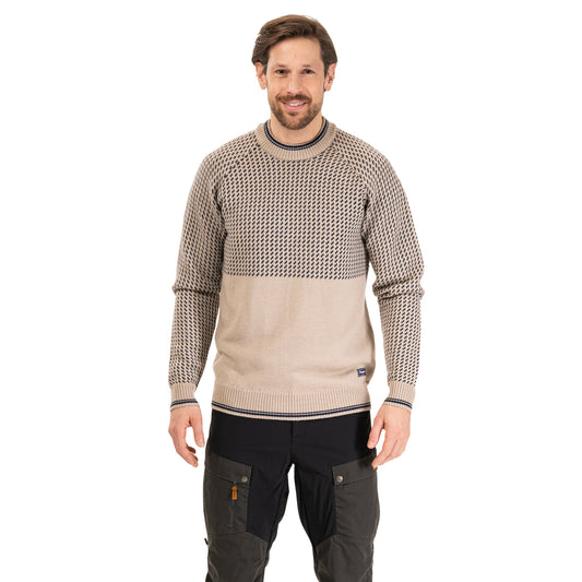 Bergans Alvdal Wool Jumper Men Sandstone / Navy Blue