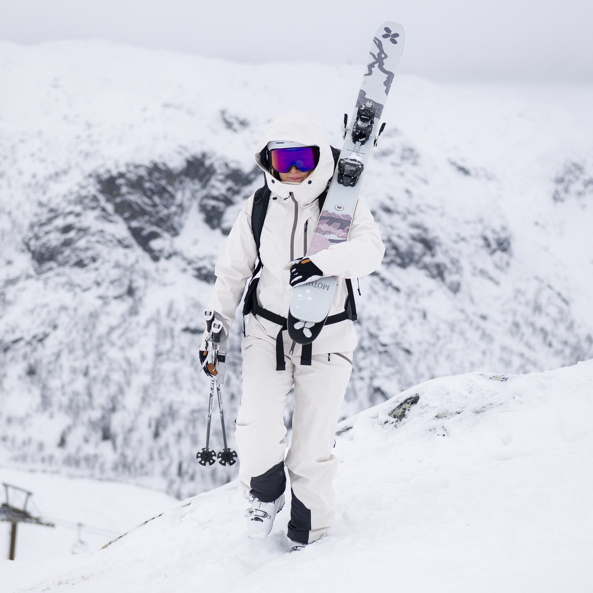 Bergans Oppdal Insulated Shell Pants Women Bone White