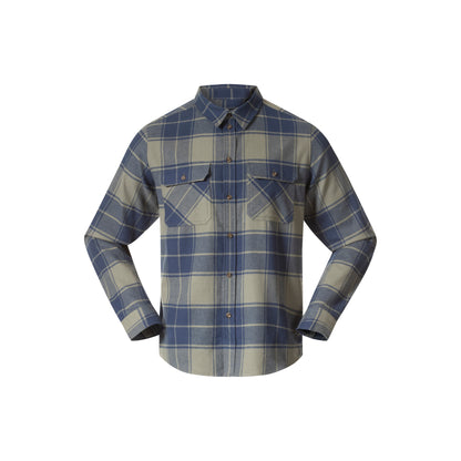 Bergans Nordmarka Flannel Shirt Men Green Mud/Navy Blue Check