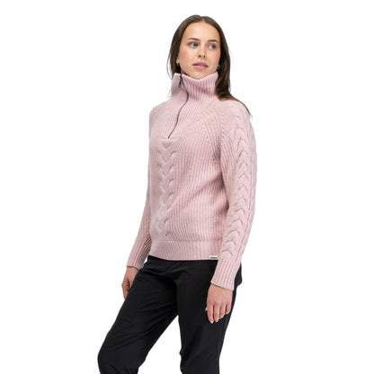 Bergans Milde Knitted Wool Half Zip Women Faded Pink