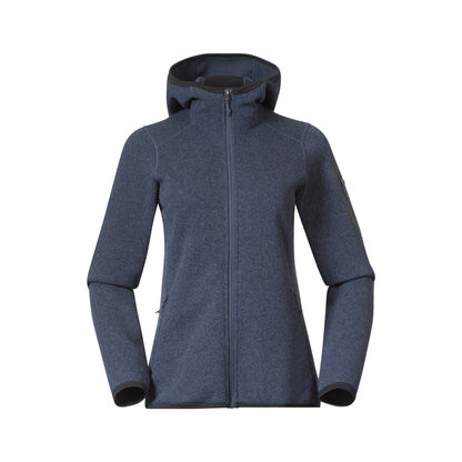 Bergans Kamphaug Knitted Women Hoodie Granite Blue