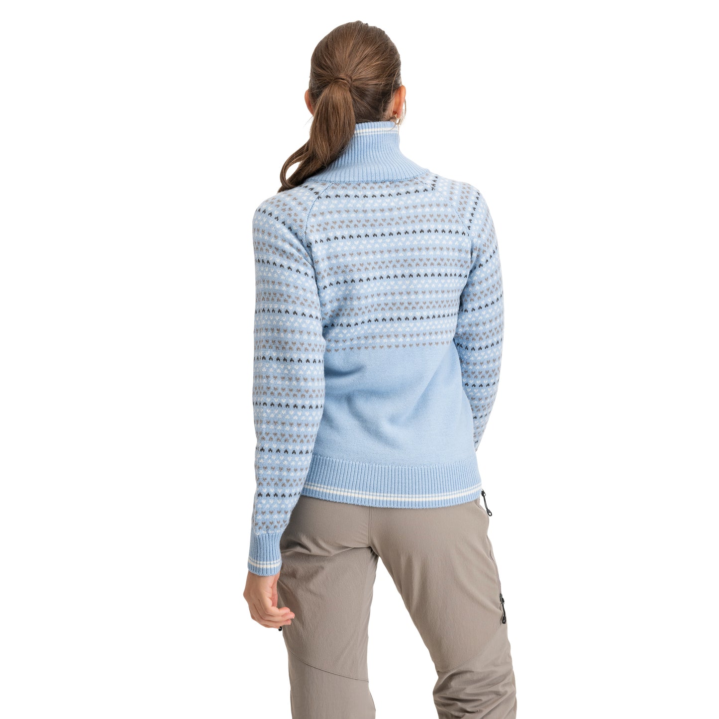 Bergans Alvdal Wool W Half Zip Cool Blue / Vanilla White