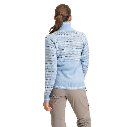 Bergans Alvdal Wool W Half Zip Cool Blue / Vanilla White
