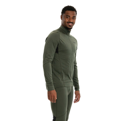 Bergans Inner:Pure Merino Half Zip Men Pine Forest / Dark Shadow Grey