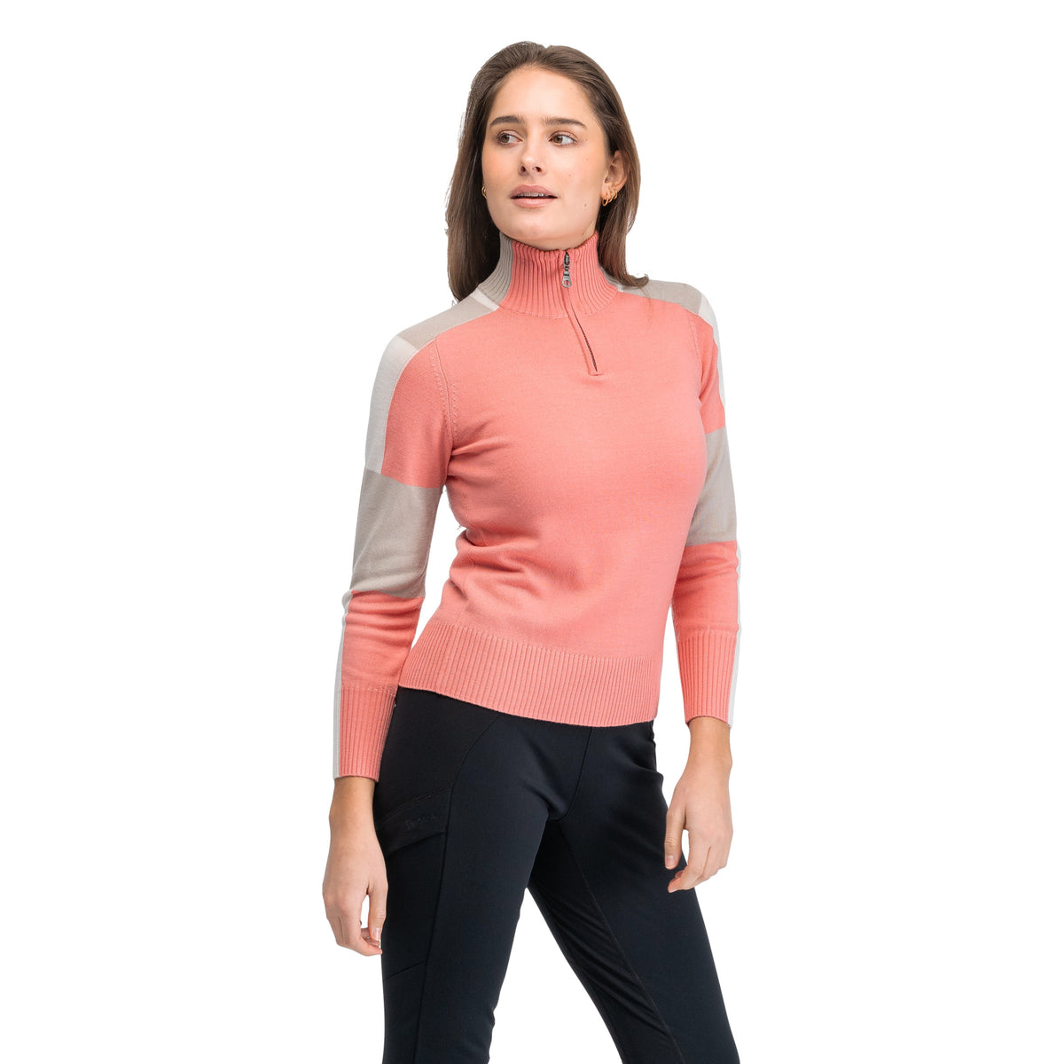 Bergans Lyderhorn Wool Half Zip Women Light Weathered Red / Beige