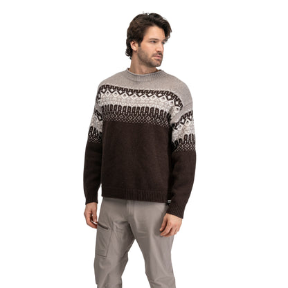 Bergans Steiro Knitted Wool Jumper Dark Chocolate / Creme