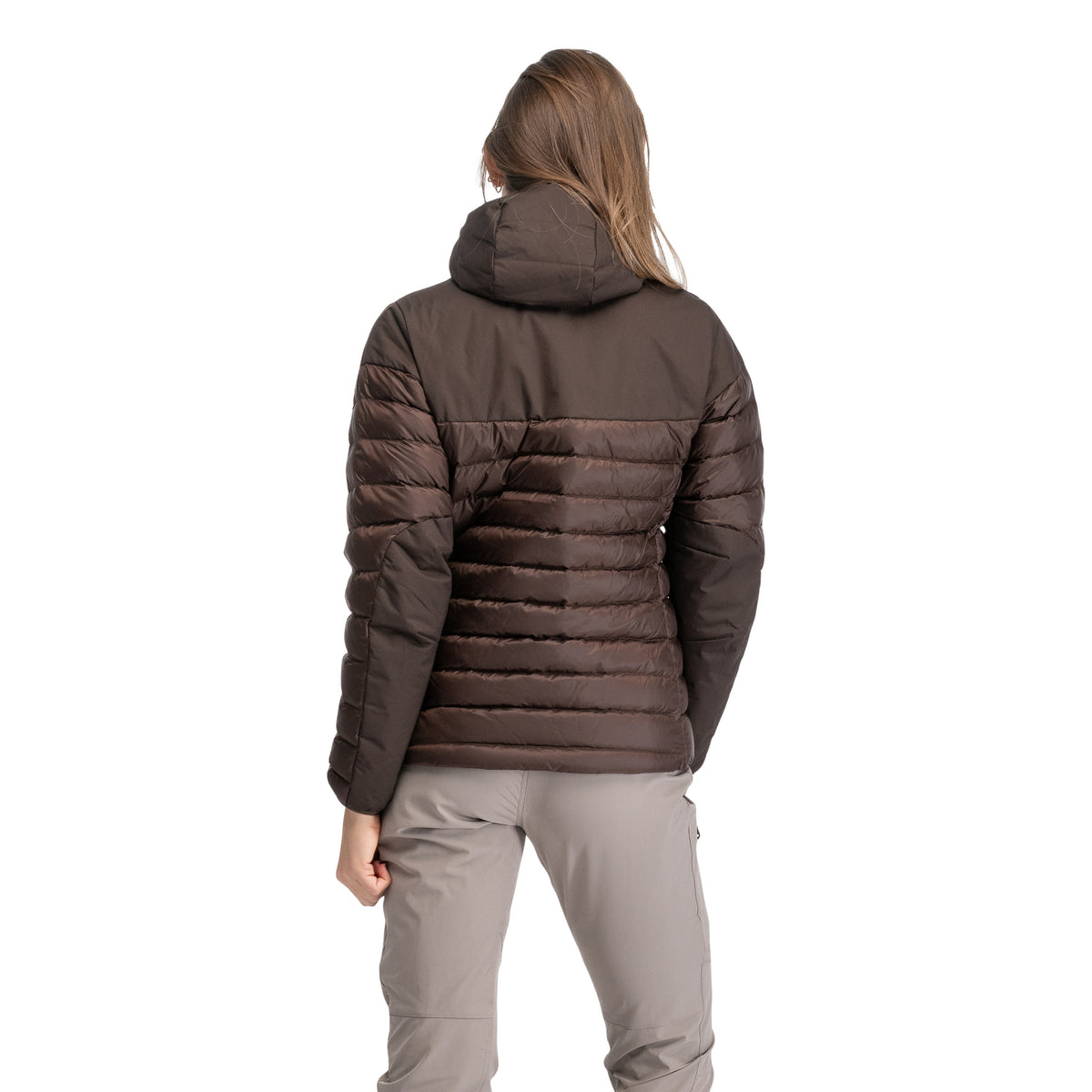 Bergans Lom Light Down Hood Jacket Women Dark Chocolate