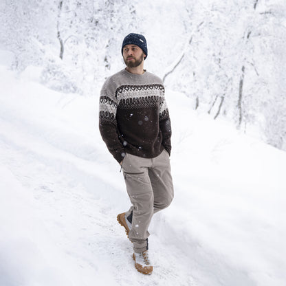 Bergans Steiro Knitted Wool Jumper Dark Chocolate / Creme