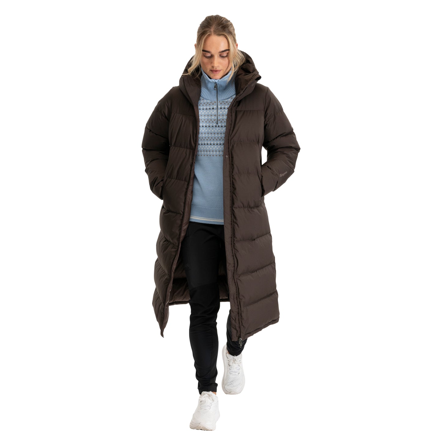 Bergans Urban Down Long Coat Women Dark Chocolate