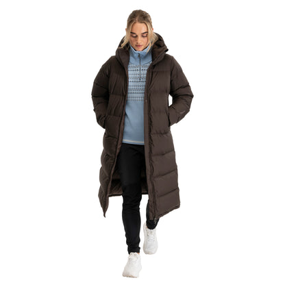 Bergans Urban Down Long Coat Women Dark Chocolate