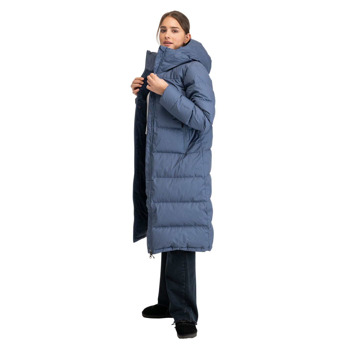 Bergans Urban Down Long Coat Women Granite Blue