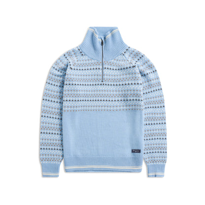 Bergans Alvdal Wool W Half Zip Cool Blue / Vanilla White
