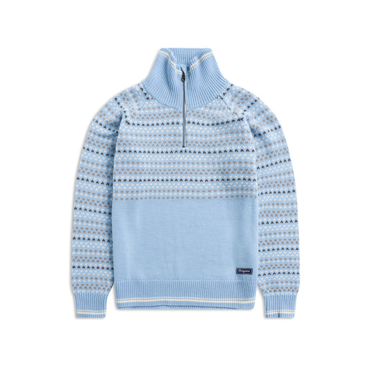 Bergans Alvdal Wool W Half Zip Cool Blue / Vanilla White