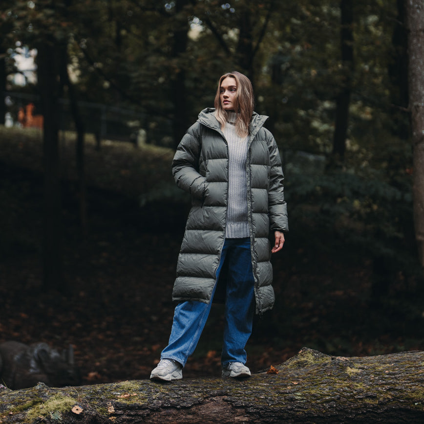 Bergans Urban Down Long Coat Women Green Mud
