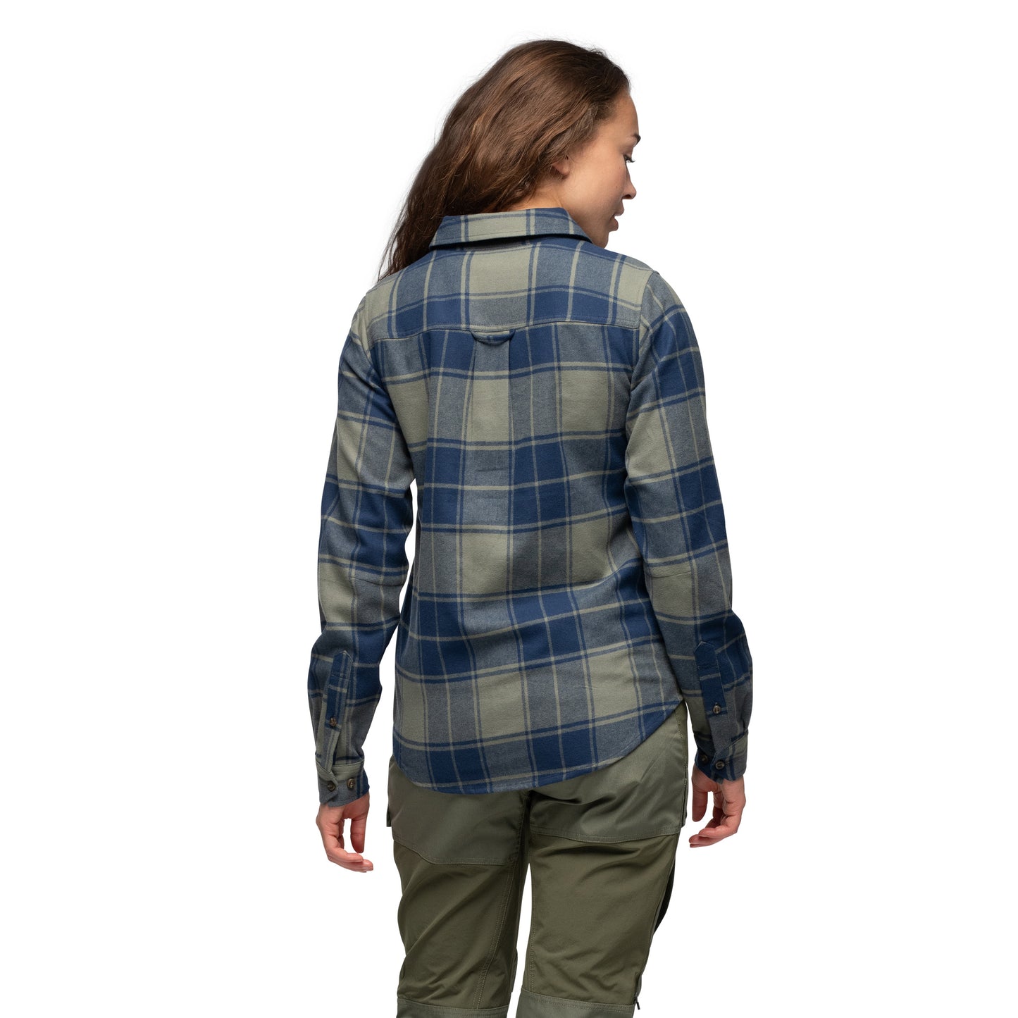 Bergans Nordmarka Flannel Shirt Women Green Mud/Navy Blue Check