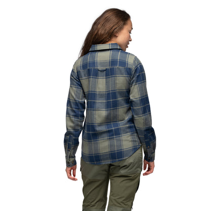 Bergans Nordmarka Flannel Shirt Women Green Mud/Navy Blue Check