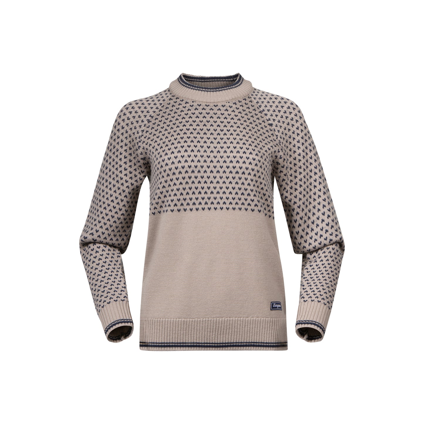 Bergans Alvdal Wool Jumper Women Sandstone / Navy Blue