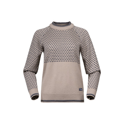 Bergans Alvdal Wool Jumper Women Sandstone / Navy Blue