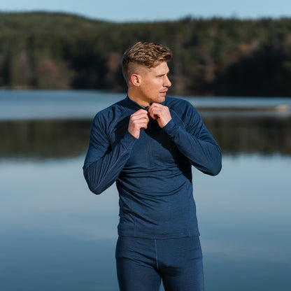 Bergans Inner:Pure Merino Half Zip Men Navy Blue