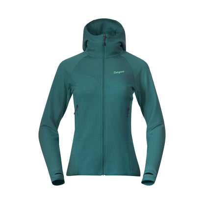 Bergans Tind Merino Hood Jacket Women Malachite Green