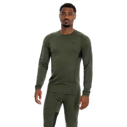 Bergans Inner:Pure Merino Long Sleeve Men Pine Forest / Dark Shadow Grey
