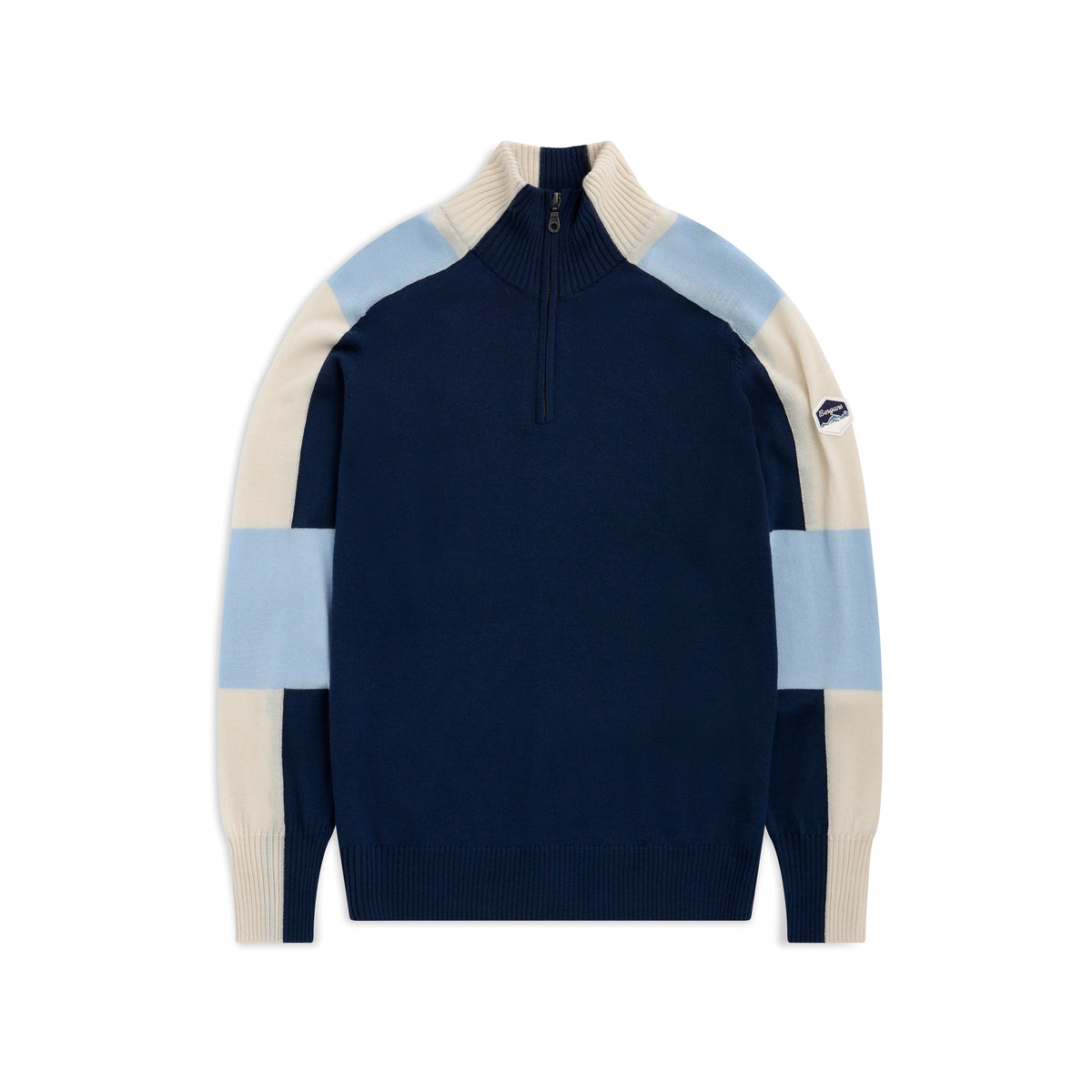 Bergans Lyderhorn Wool Half Zip Men Navy Blue / Light Dusty Blue