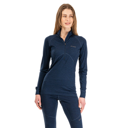 Bergans Inner:Pure Merino Half Zip Women Navy Blue