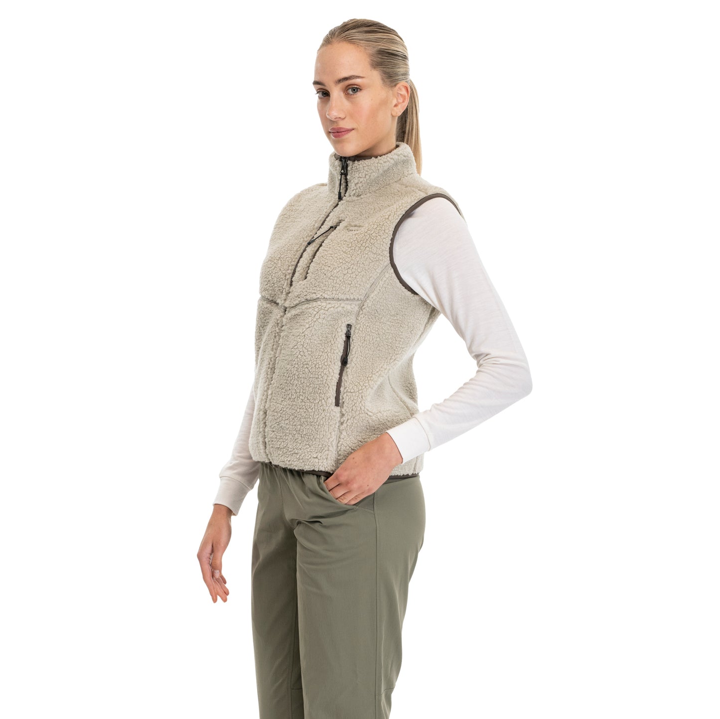Bergans Lunnan Pile Fleece Vest Women Coastal Sand