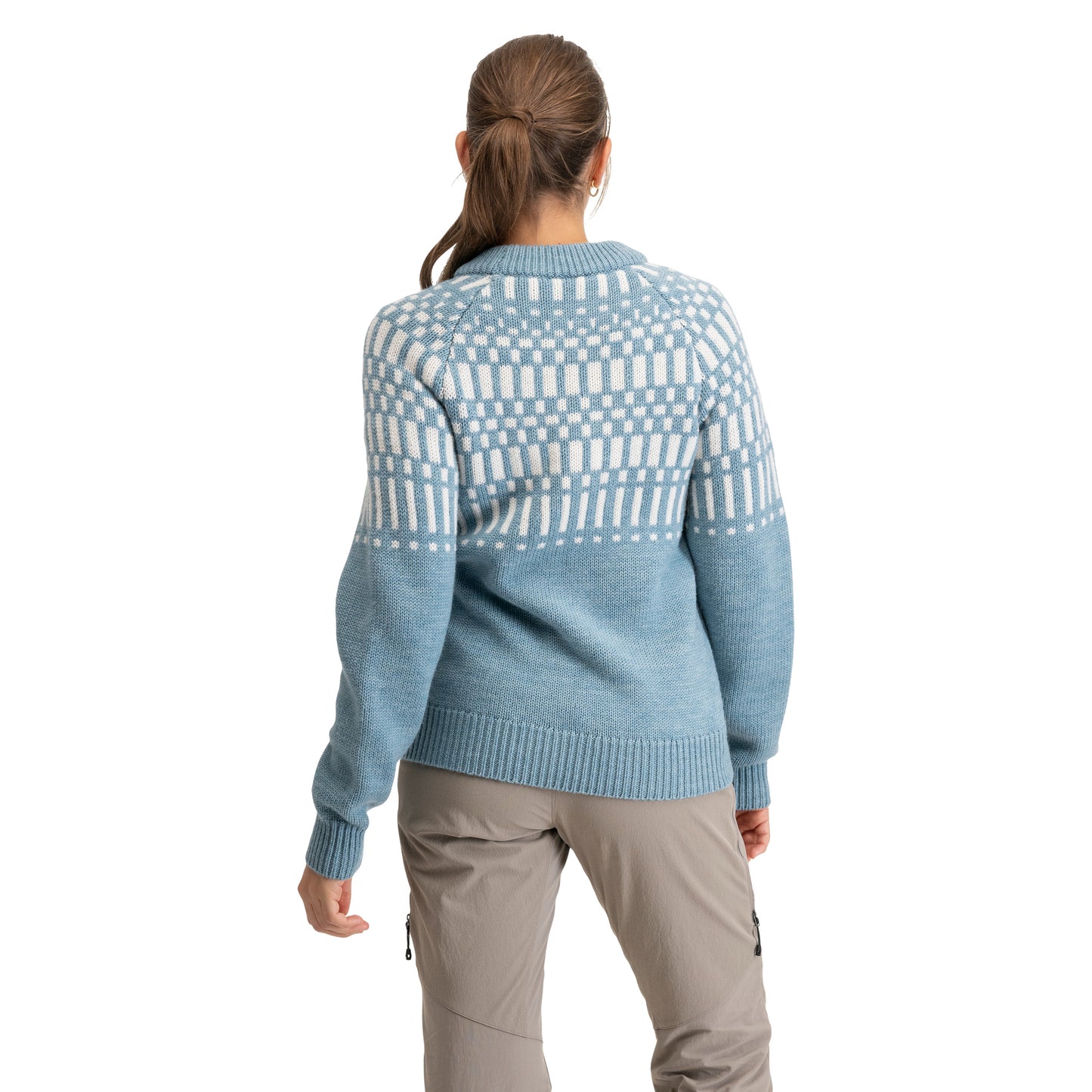 Bergans Nordmarka Merino Jumper Women Light Agave Green/Vanilla White