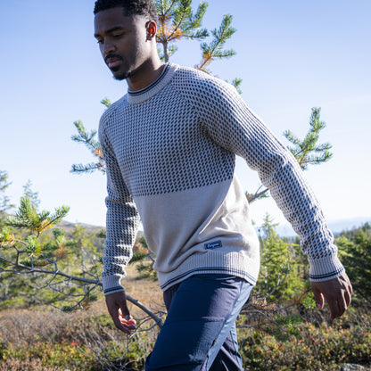 Bergans Alvdal Wool Jumper Men Sandstone / Navy Blue