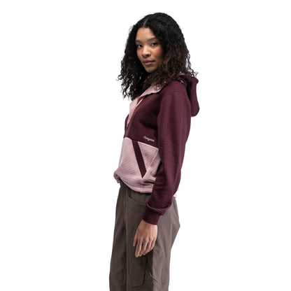 Bergans Vega Wool Hoodie Women Merlot / Faded Pink