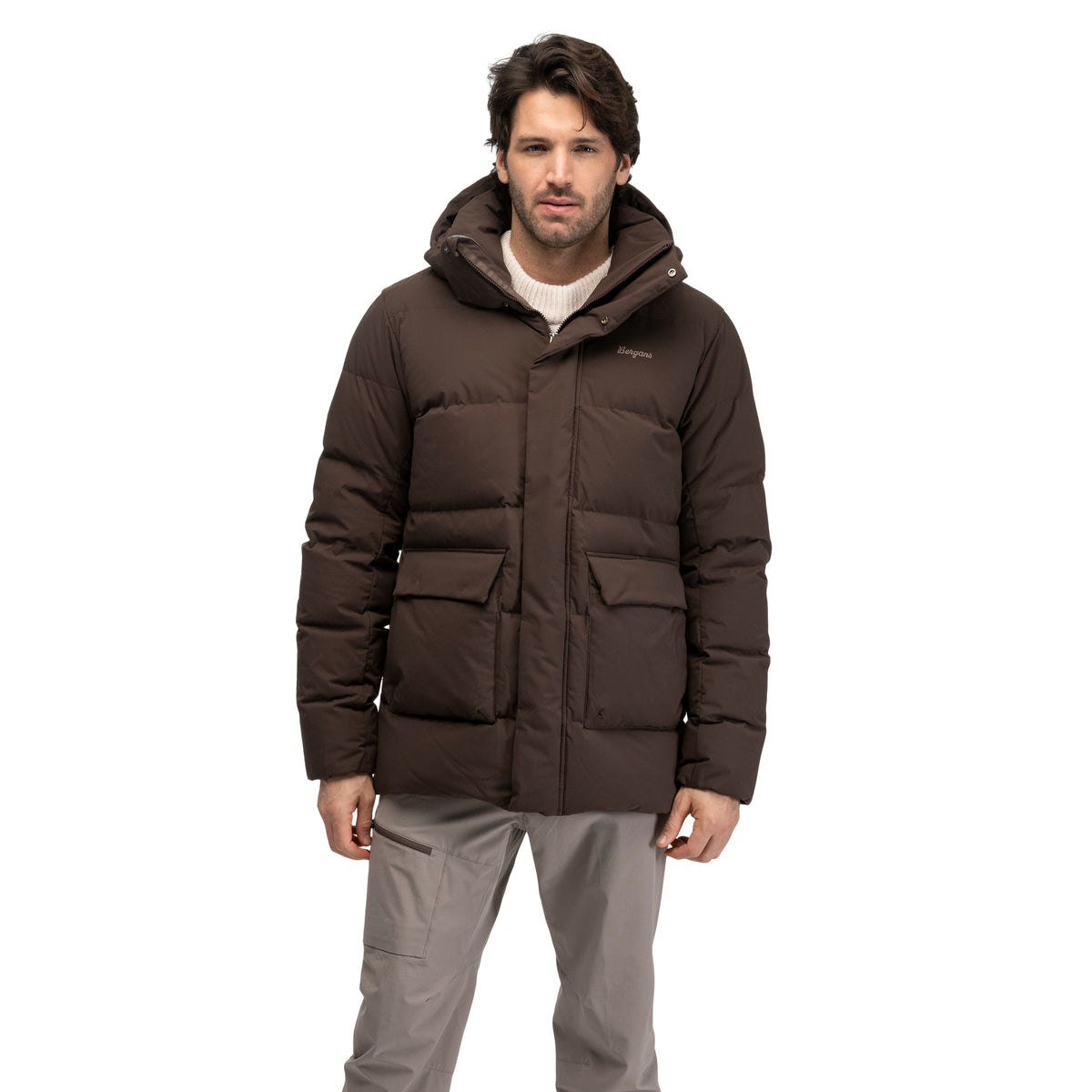 Bergans Dyna Down Hood Jacket Men Dark Chocolate