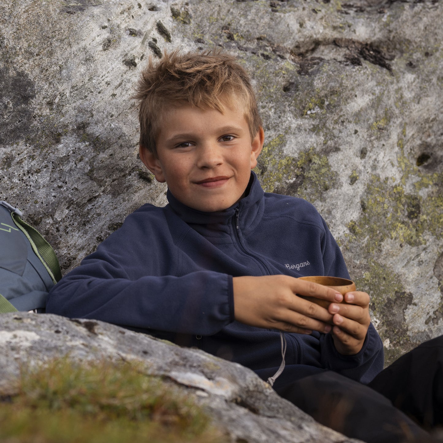 Bergans Junior Fleece Midlayer Jacket Navy Blue