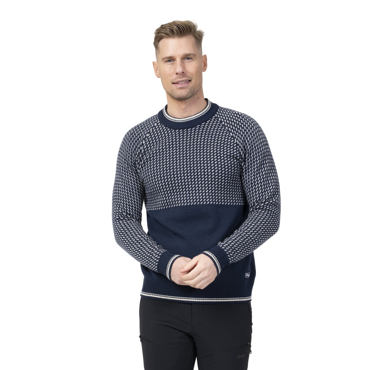Bergans Alvdal Wool Jumper Men Navy / Vanilla White