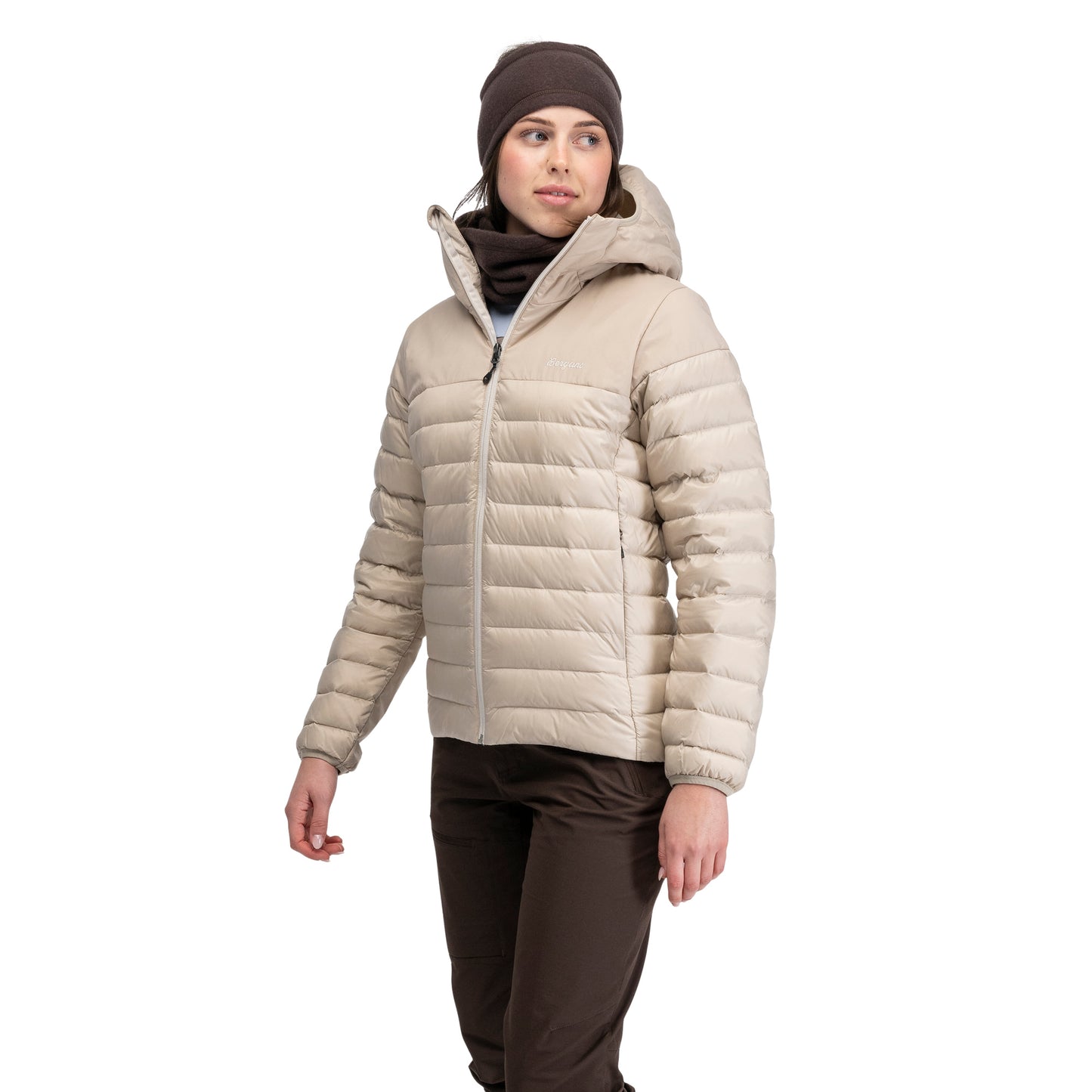 Bergans Lom Light Down Hood Jacket Women Beige