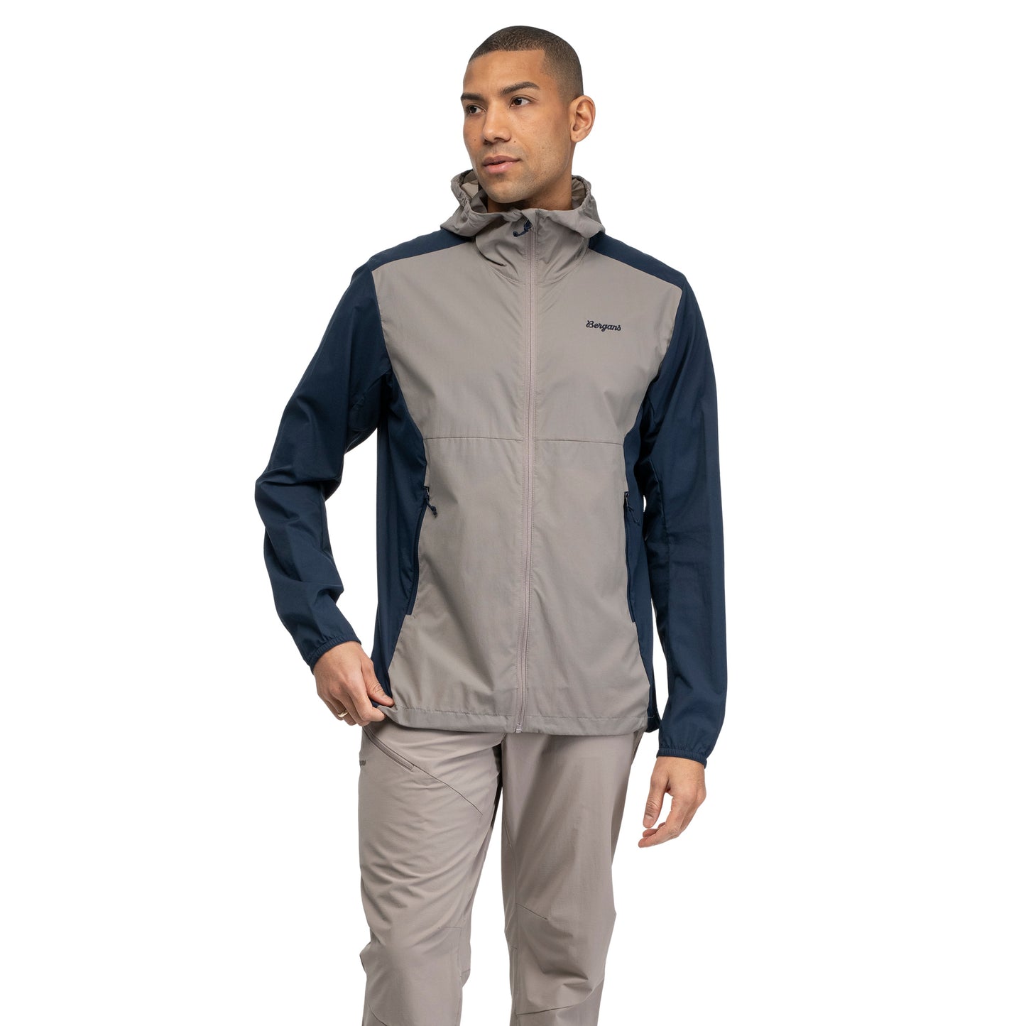 Bergans Rabot Windbreaker Jacket Men Rock Taupe / Navy Blue