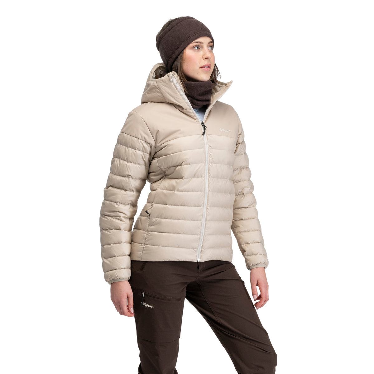 Bergans Lom Light Down Hood Jacket Women Beige