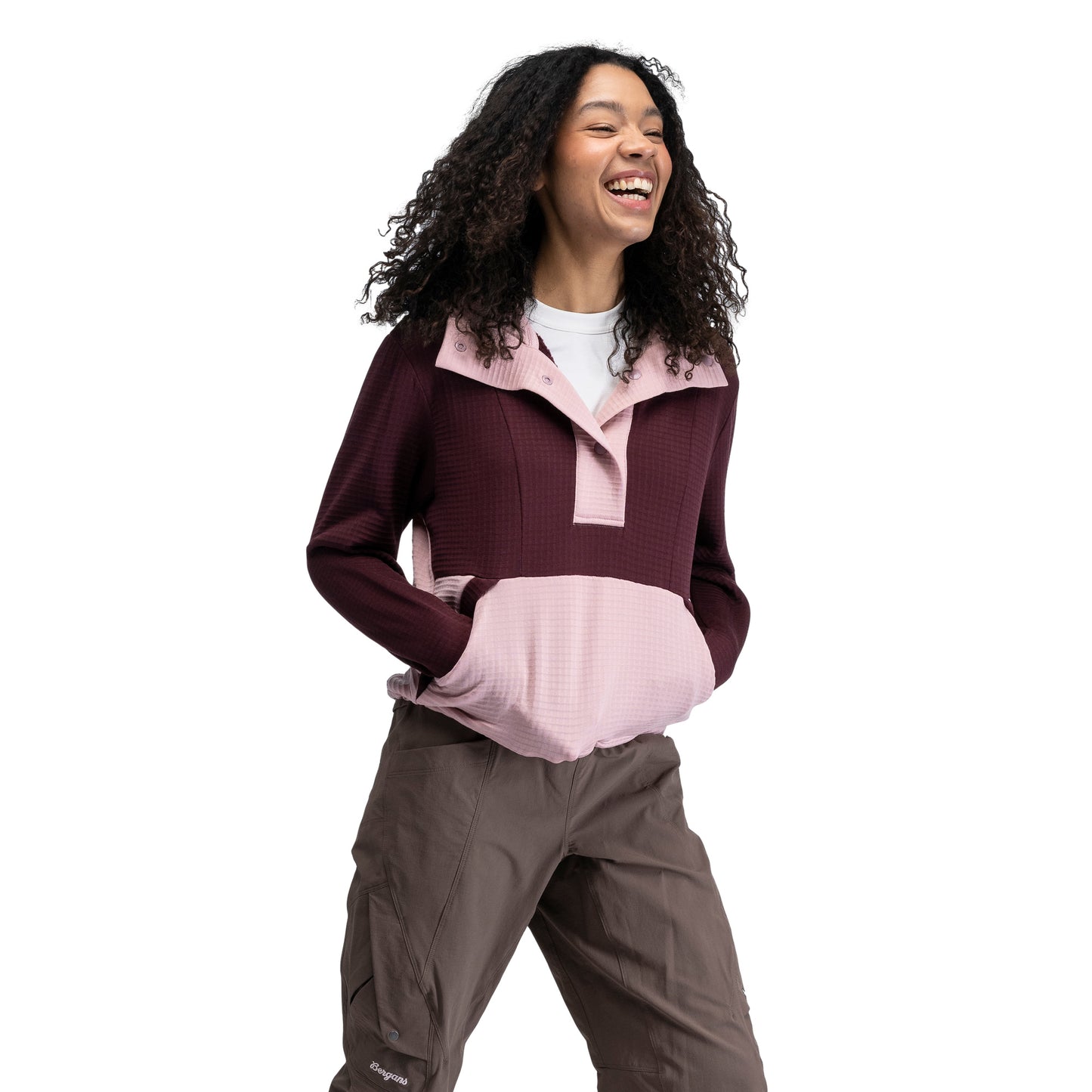 Bergans Vega Wool Hoodie Women Merlot / Faded Pink