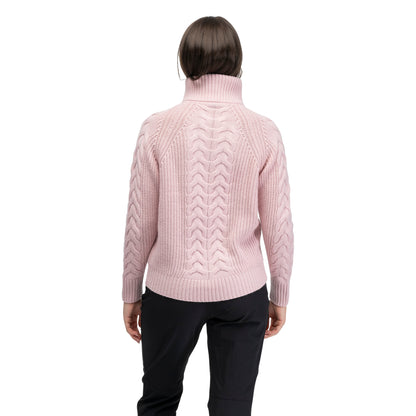 Bergans Milde Knitted Wool Half Zip Women Faded Pink
