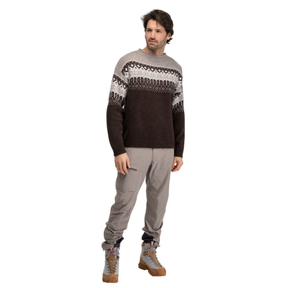 Bergans Steiro Knitted Wool Jumper Dark Chocolate / Creme