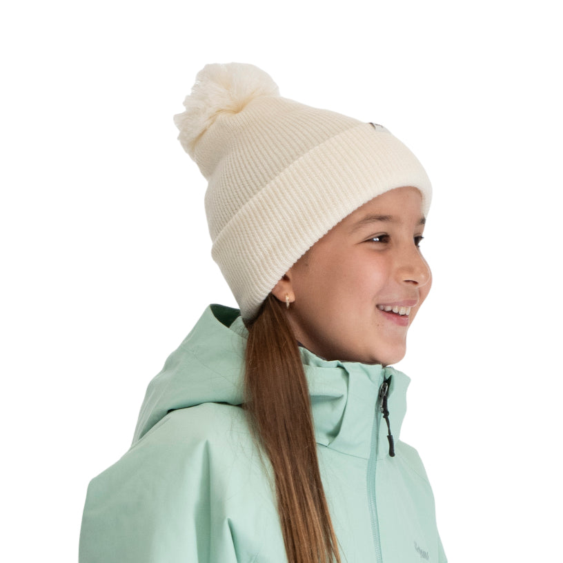 Bergans Storetind Wool Pom Beanie Junior Vanilla White