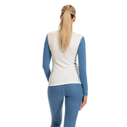 Bergans Inner:Dual Merino Half Zip Women Vanilla White/Elemental Blue