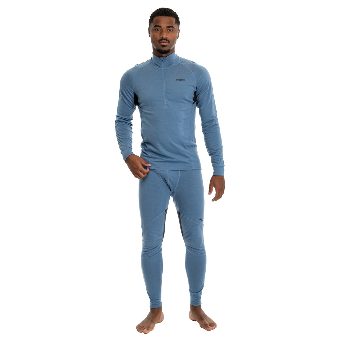Bergans Inner:Pure Merino Half Zip Men Elemental Blue / Dark Shadow Grey