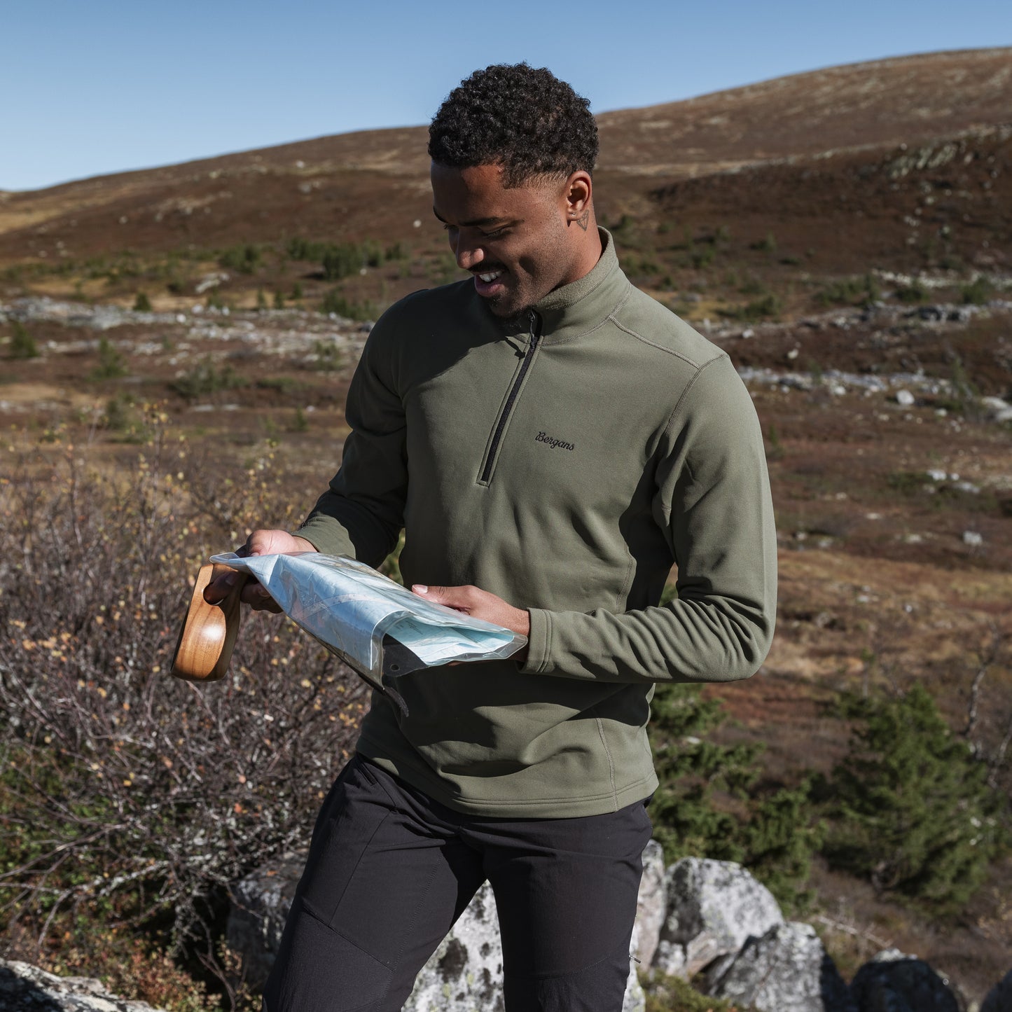 Bergans Midtli Midlayer Half Zip Men Pine Forest