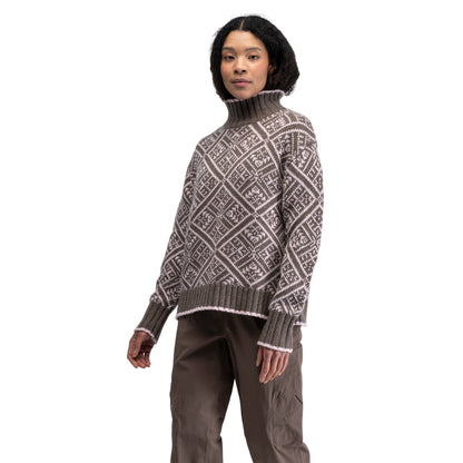 Bergans Vega Knitted Wool Jumper Women Hot Cocoa / Faded Pink
