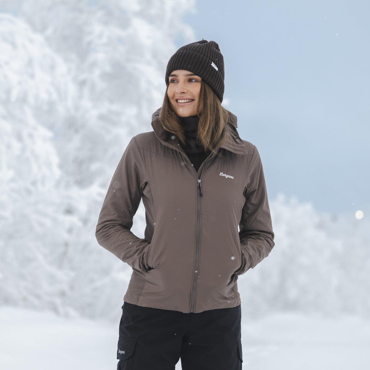 Bergans Holo Insulated Hood Jacket Women Hot Cocoa