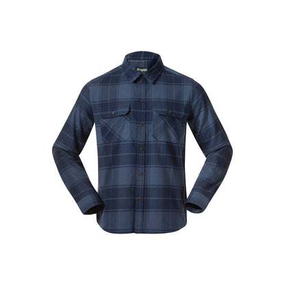 Bergans Nordmarka Flannel Shirt Men Granite Blue/Navy Blue Check